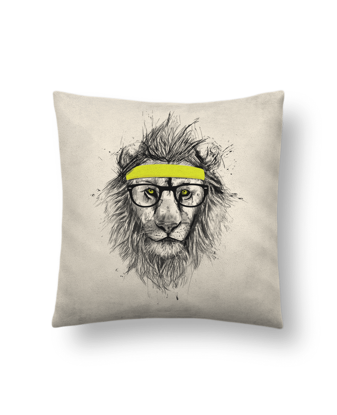 Cushion suede touch 45 x 45 cm Hipster Lion by Balàzs Solti