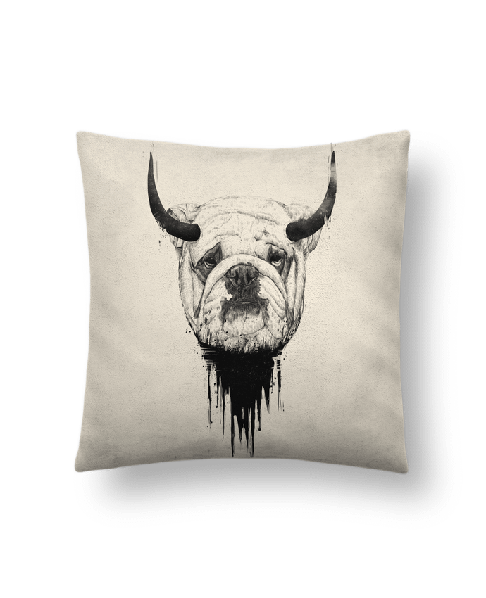 Coussin suédine Bulldog par Balàzs Solti