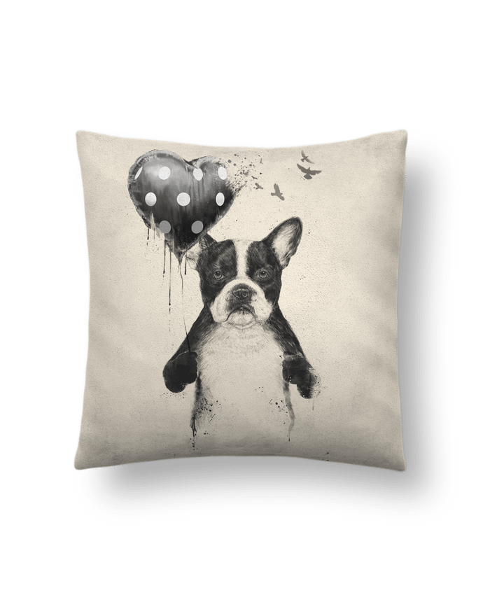 Cushion suede touch 45 x 45 cm my_heart_goes_boom by Balàzs Solti