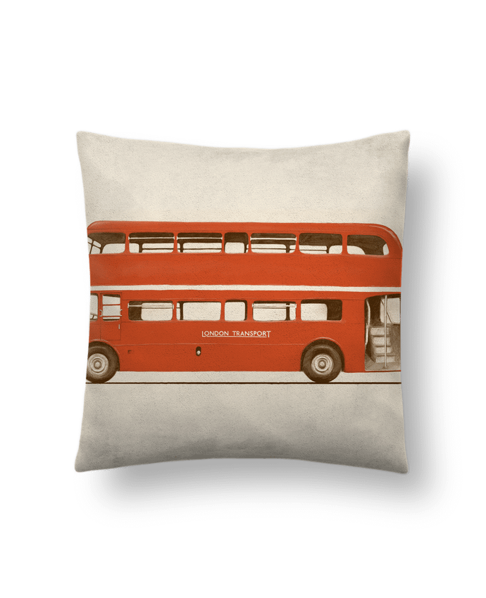 Cushion suede touch 45 x 45 cm Red London Bus by Florent Bodart