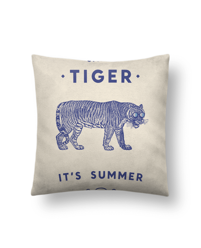 Coussin suédine Smile Tiger par Florent Bodart