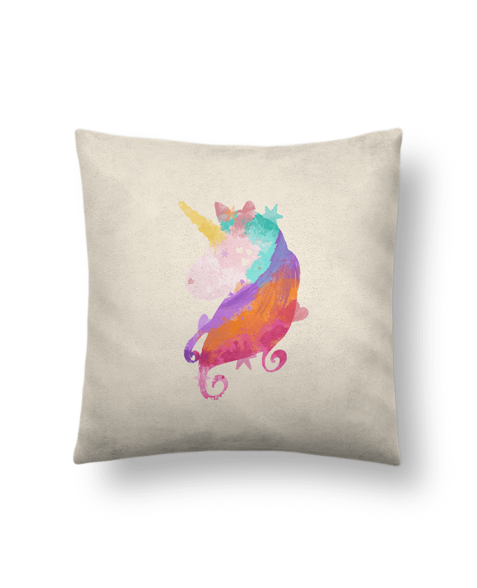 Cushion suede touch 45 x 45 cm Watercolor Unicorn by PinkGlitter