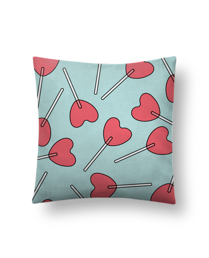 Cushion suede touch 45 x 45 cm Sucettes coeur by tunetoo