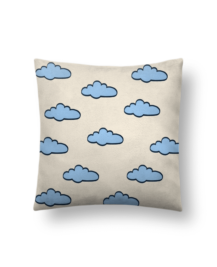 Cushion suede touch 45 x 45 cm Nuages bleus by SuzonCreations