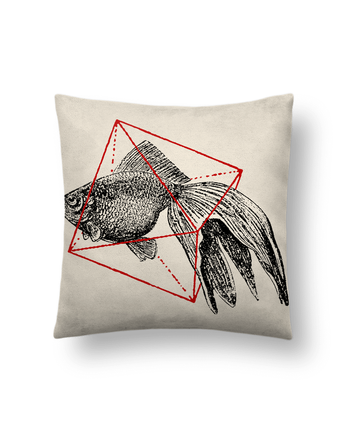 Cushion suede touch 45 x 45 cm Fish in geometrics II by Florent Bodart