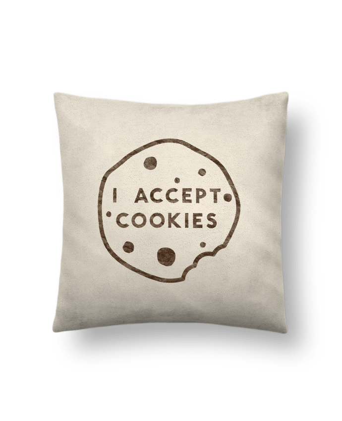 Coussin suédine I accept cookies par Florent Bodart