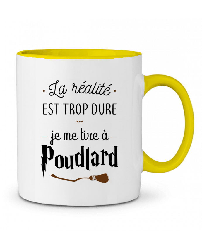 Mug bicolore La réalité est trop dure, je me tire à Poudlard La boutique de Laura