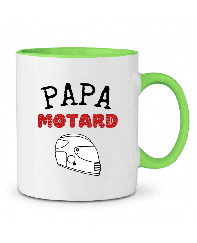 Mug bicolore Papa motard idée cadeau humour fête des pères moto FAPROD