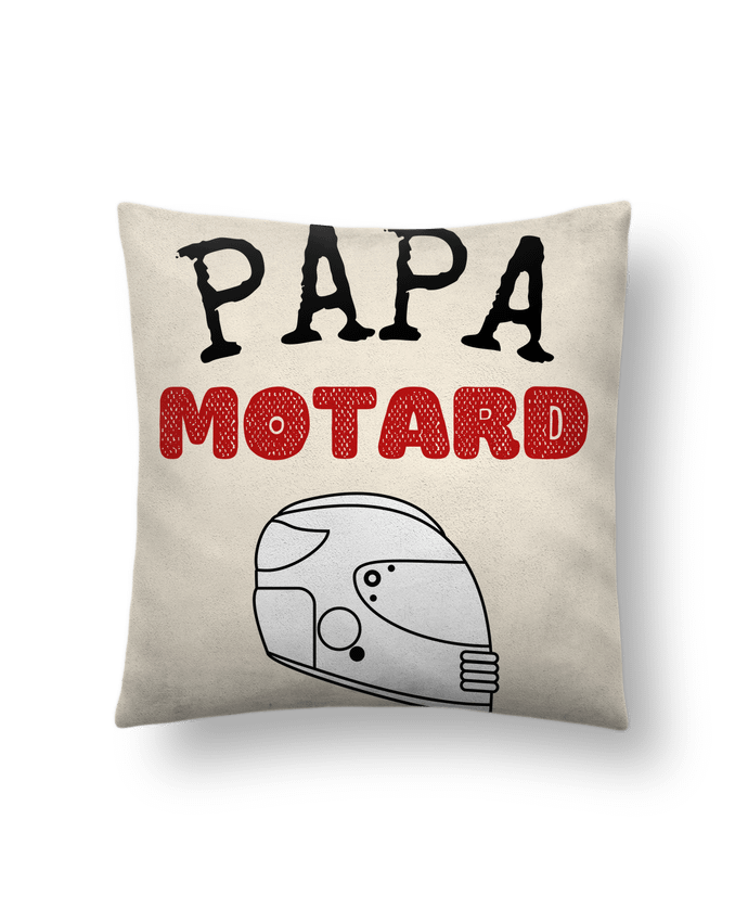 Coussin suédine Papa motard idée cadeau humour fête des pères moto par FAPROD