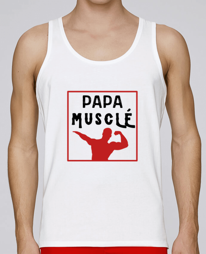 Débardeur homme Papa musclé cadeau fête des pères musculation par FAPROD 100% coton bio