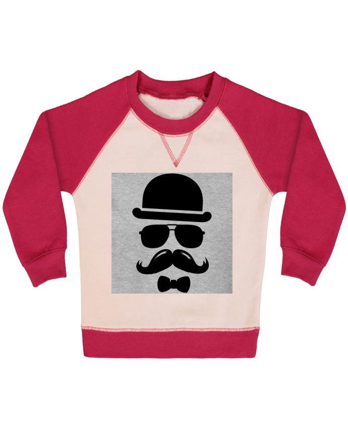 Sweatshirt Baby crew-neck sleeves contrast raglan Vetement moustache swag by mateo