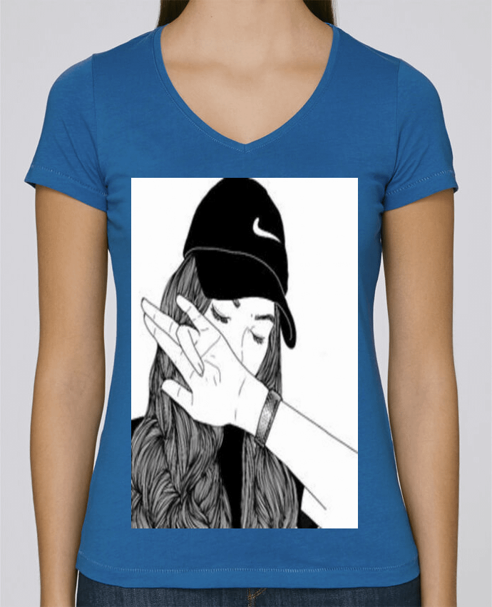 T-shirt femme col V Stella Chooses Vetement avec motif dab pour fille par mateo