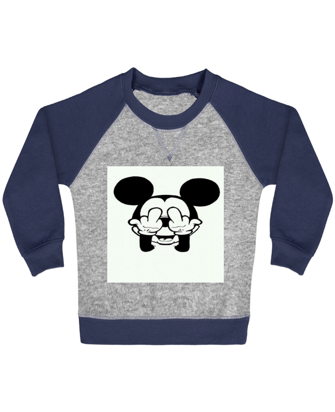 Sweat bébé manches contrastée Vetement mickey doigt d'honneur par mateo