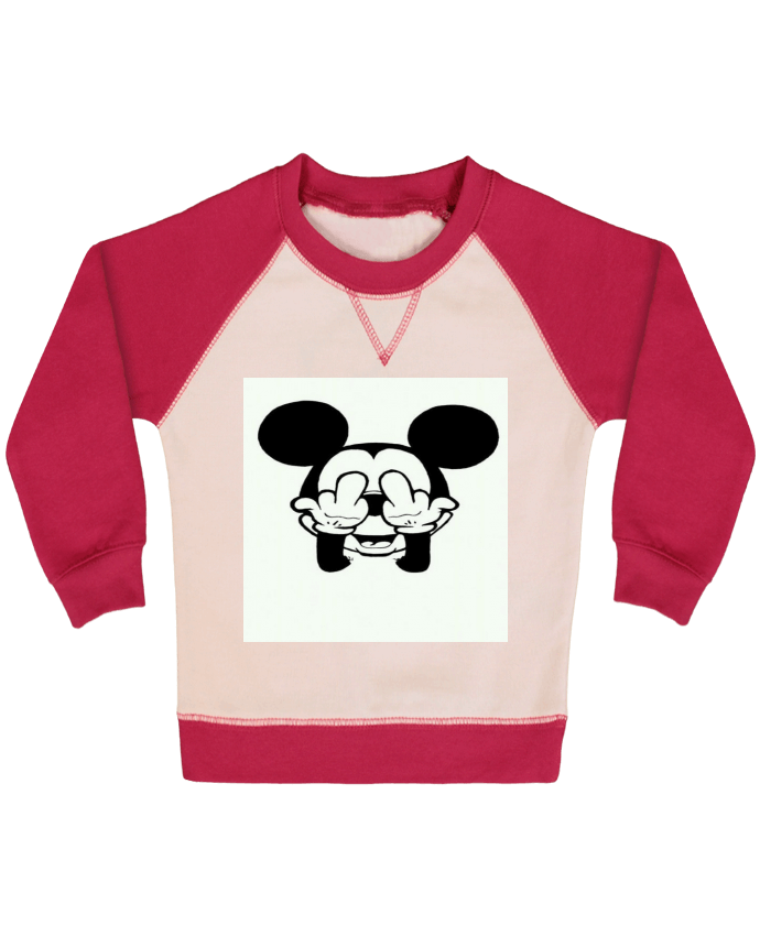 Sweat bébé manches contrastée Vetement mickey doigt d'honneur par mateo