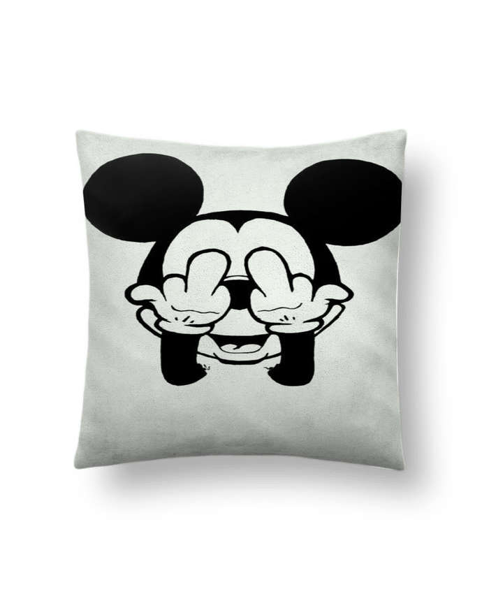 Cushion suede touch 45 x 45 cm Vetement mickey doigt d'honneur by mateo