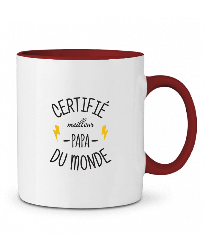 Mug bicolore Certifié meilleur papa du monde tunetoo