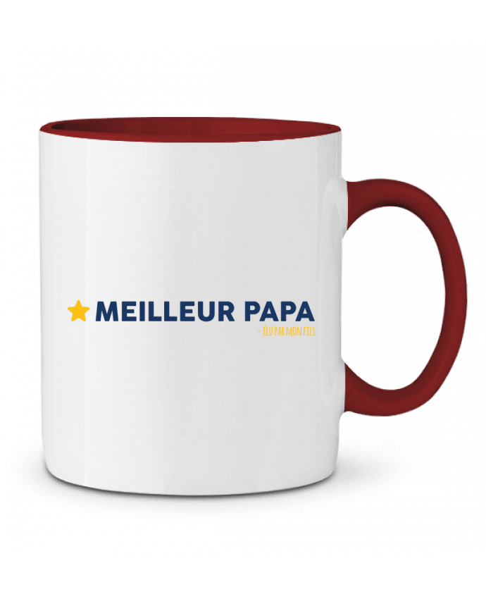 Mug bicolore Meilleur papa élu par mon fils tunetoo