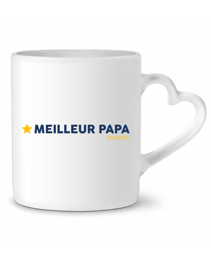 Mug coeur Meilleur papa élu par mon fils par tunetoo