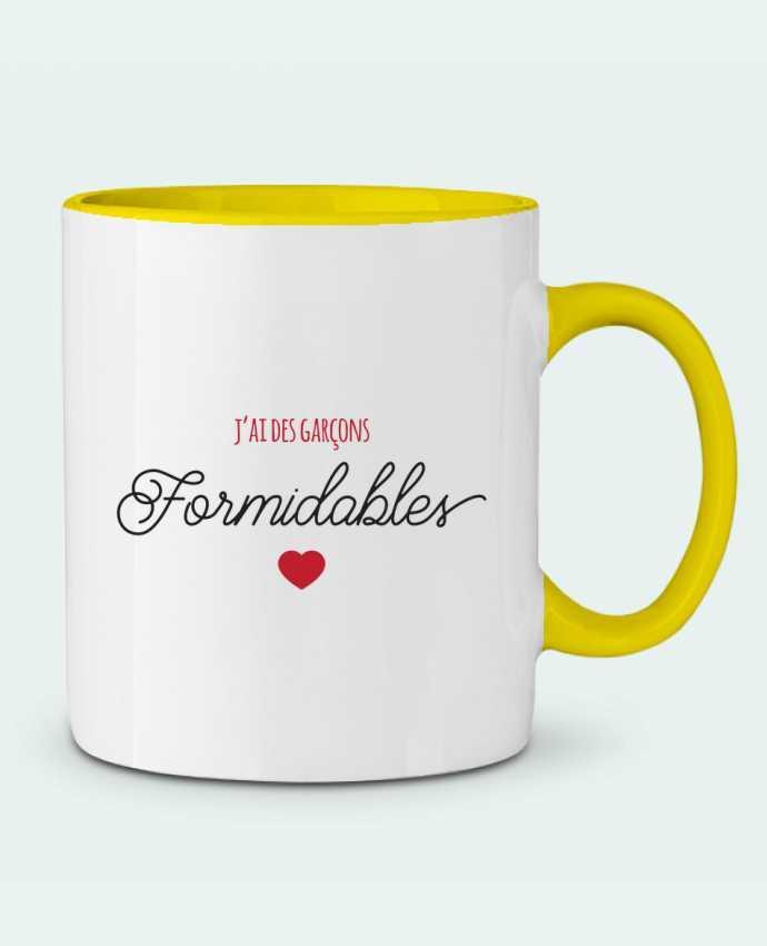 Mug bicolore J'ai des garçons formidables - Papa Maman tunetoo