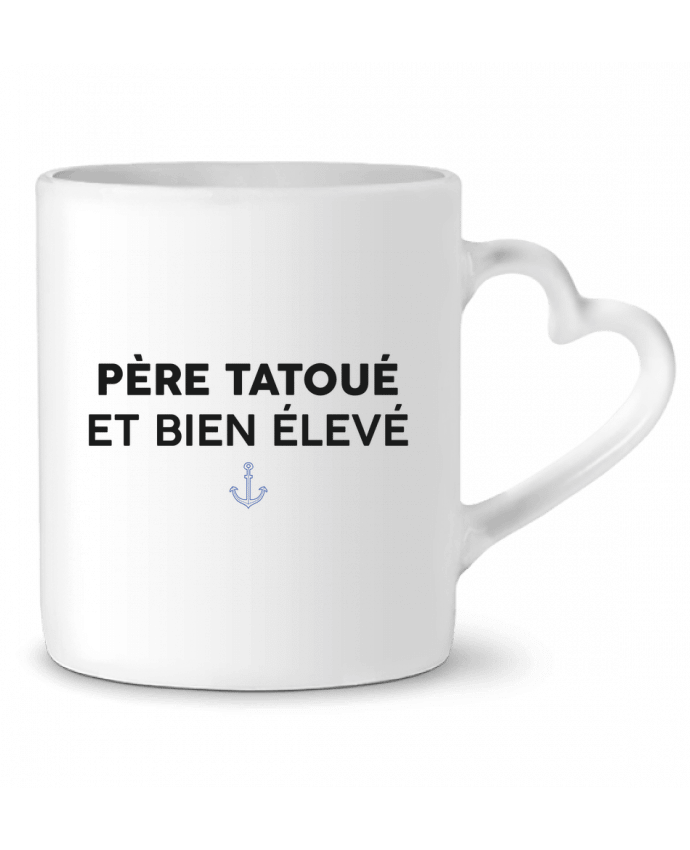 Mug coeur Père tatoué et bien élevé par tunetoo