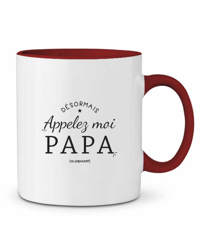 Mug bicolore Appelez moi papa tunetoo