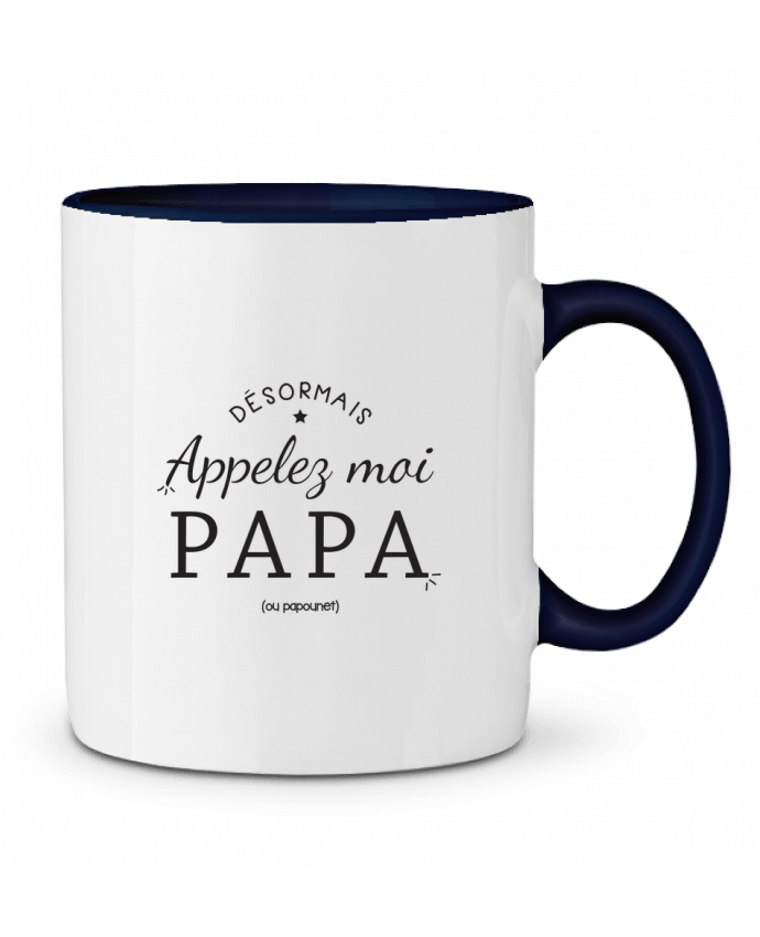 Mug bicolore Appelez moi papa tunetoo