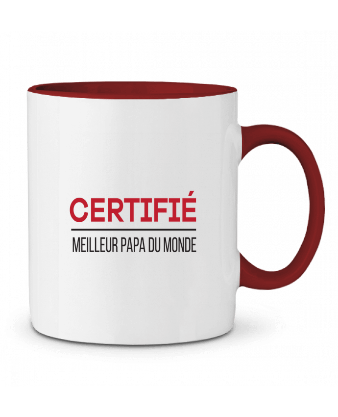 Mug bicolore Certifié meilleur papa du monde tunetoo