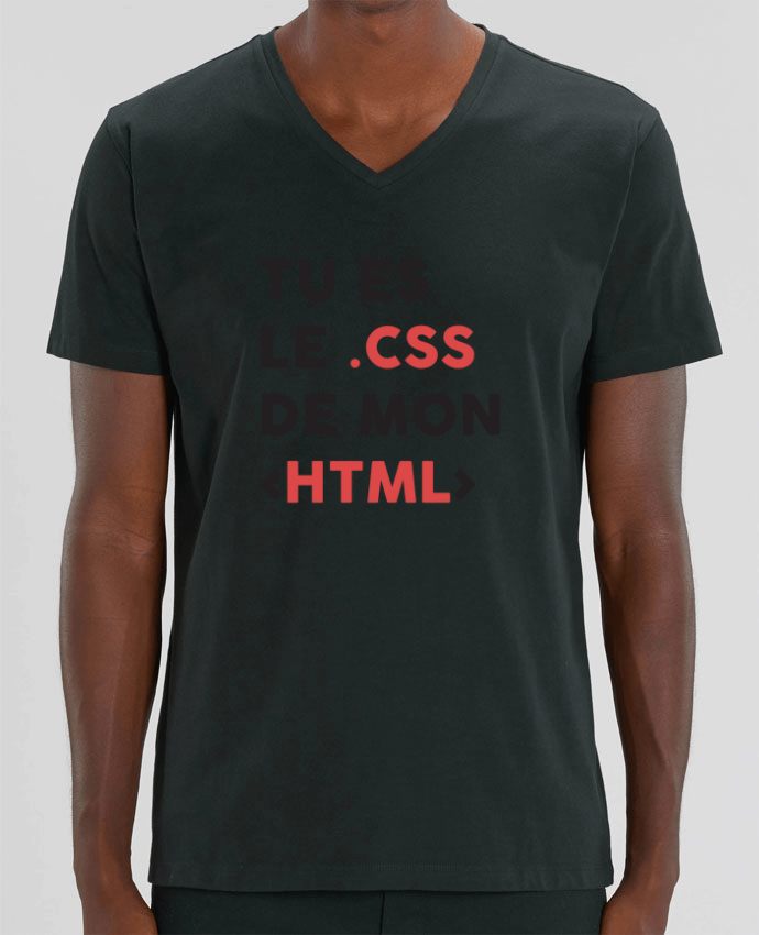 Tee Shirt Homme Col V Stanley PRESENTER Le CSS de mon HTML by tunetoo