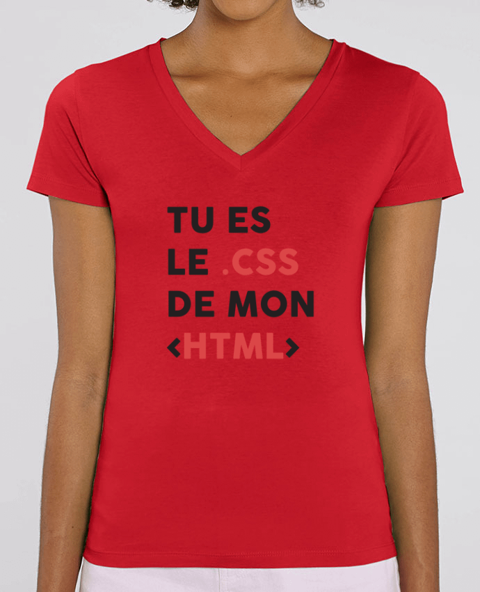 Camiseta Mujer Cuello V Stella EVOKER Le CSS de mon HTML Par  tunetoo