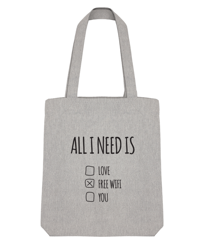 Tote Bag Stanley Stella All i need is free wifi par tunetoo 