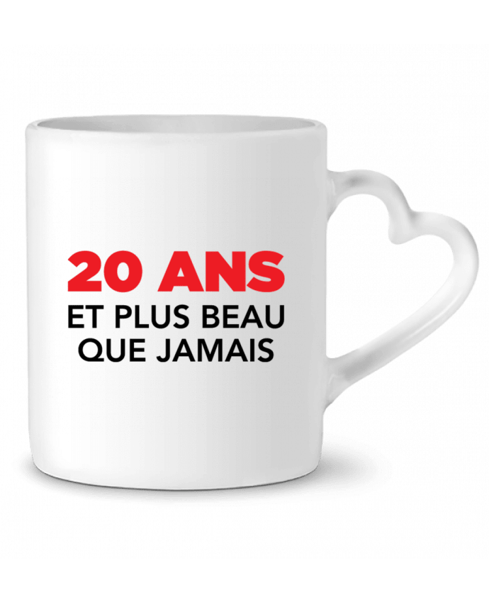 Mug coeur 20 ans et plus beau que jamais - Anniversaire par tunetoo