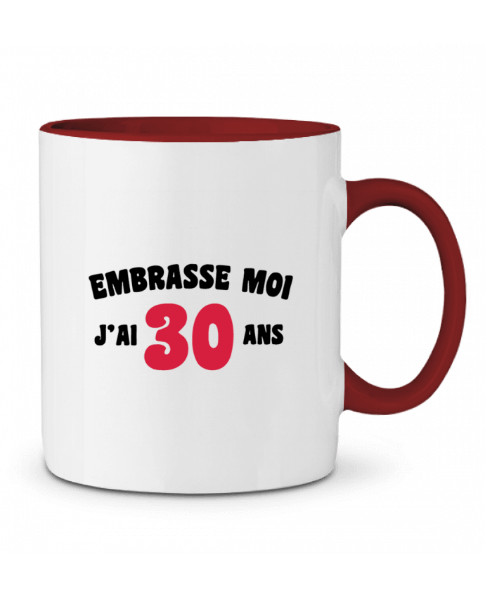 Mug bicolore Embrasse moi j'ai 30 ans tunetoo