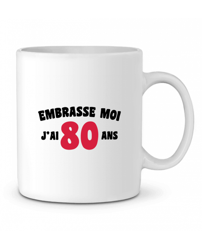 Mug  Embrasse moi j'ai 80 ans par tunetoo