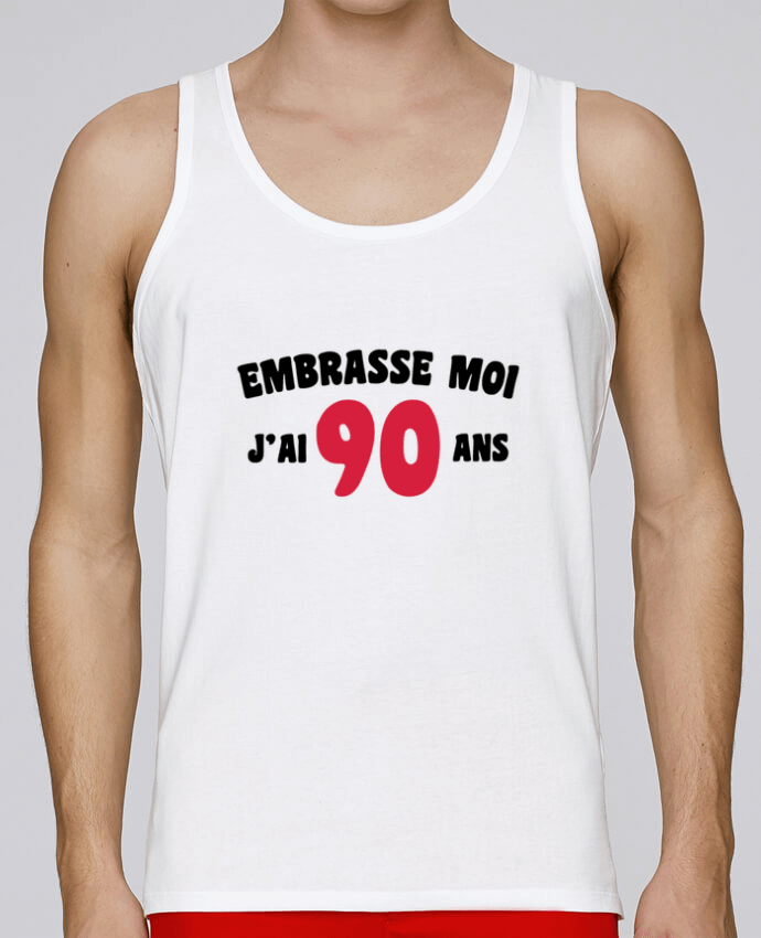 Débardeur homme Embrasse moi j'ai 90 ans par tunetoo 100% coton bio