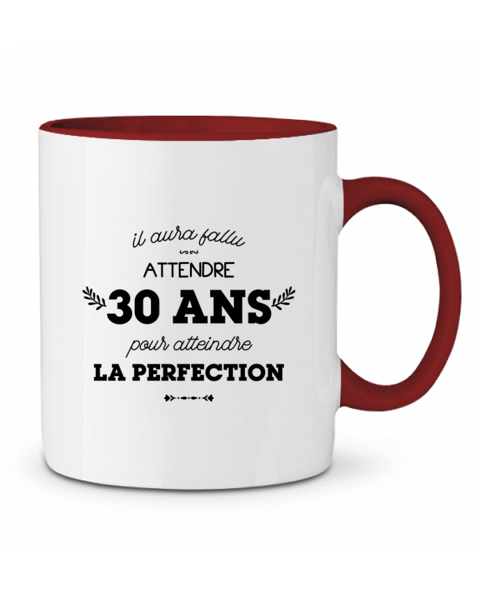 Mug bicolore 30 ans perfection - Anniversaire tunetoo