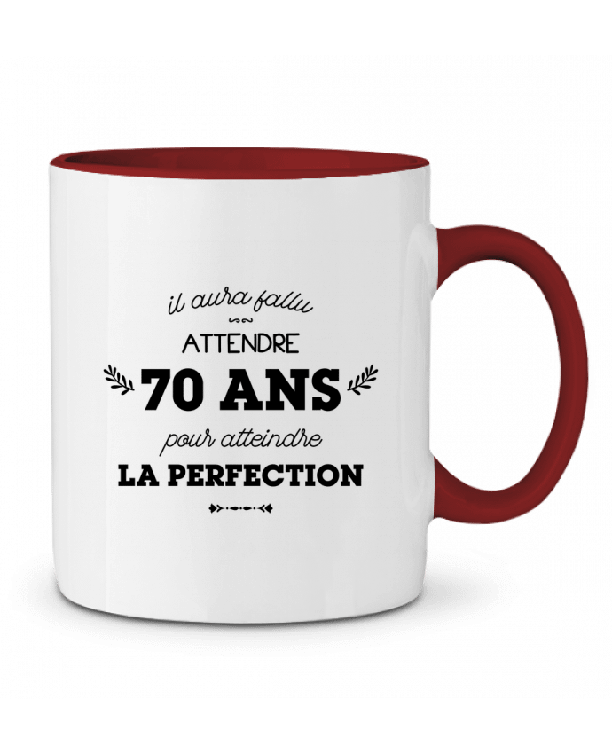 Mug bicolore 70 ans perfection - Anniversaire tunetoo