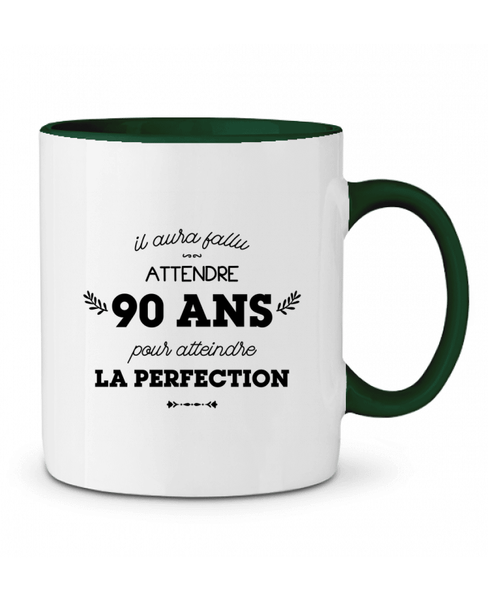 Mug bicolore 90 ans perfection - Anniversaire tunetoo