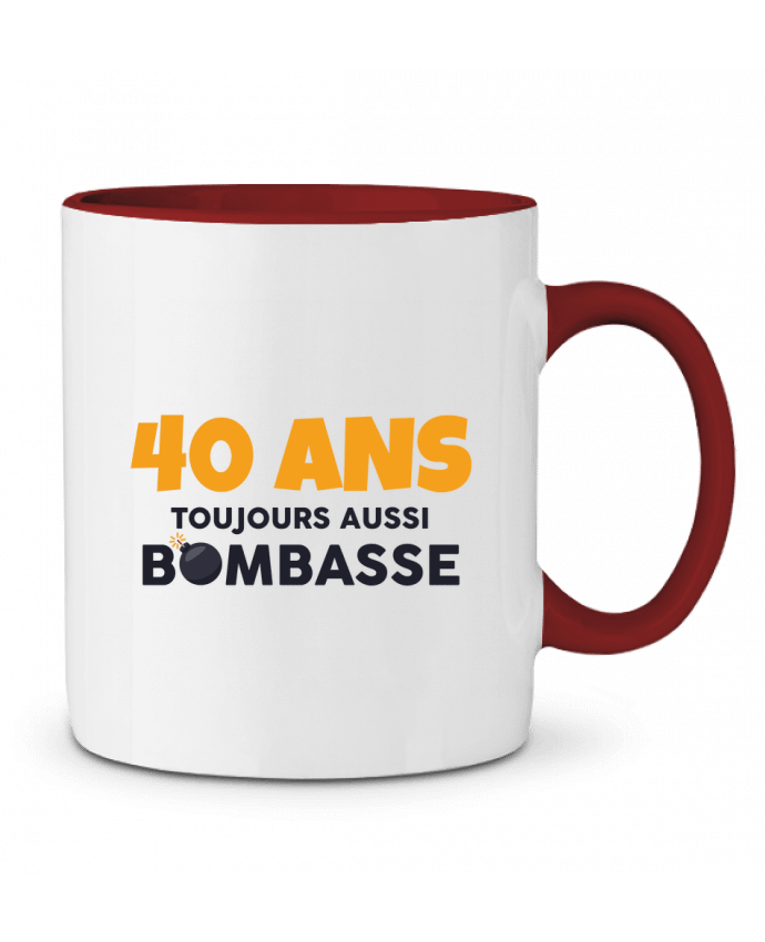 Mug bicolore 40 ans toujours bombasse - Anniversaire tunetoo