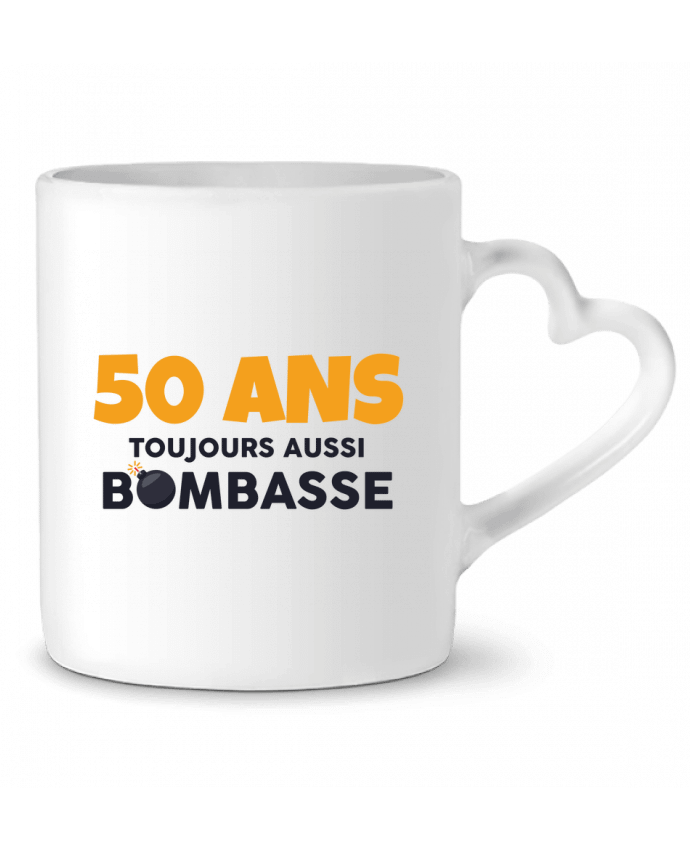 Mug coeur 50 ans toujours bombasse - Anniversaire par tunetoo