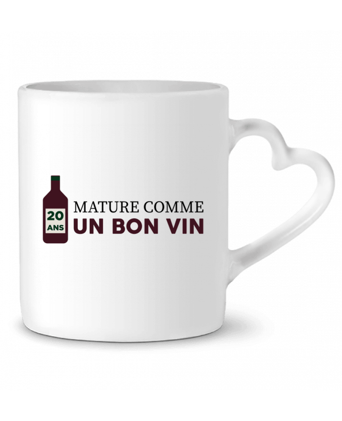 Mug coeur 20 ans mature comme un bon vin - Anniversaire par tunetoo