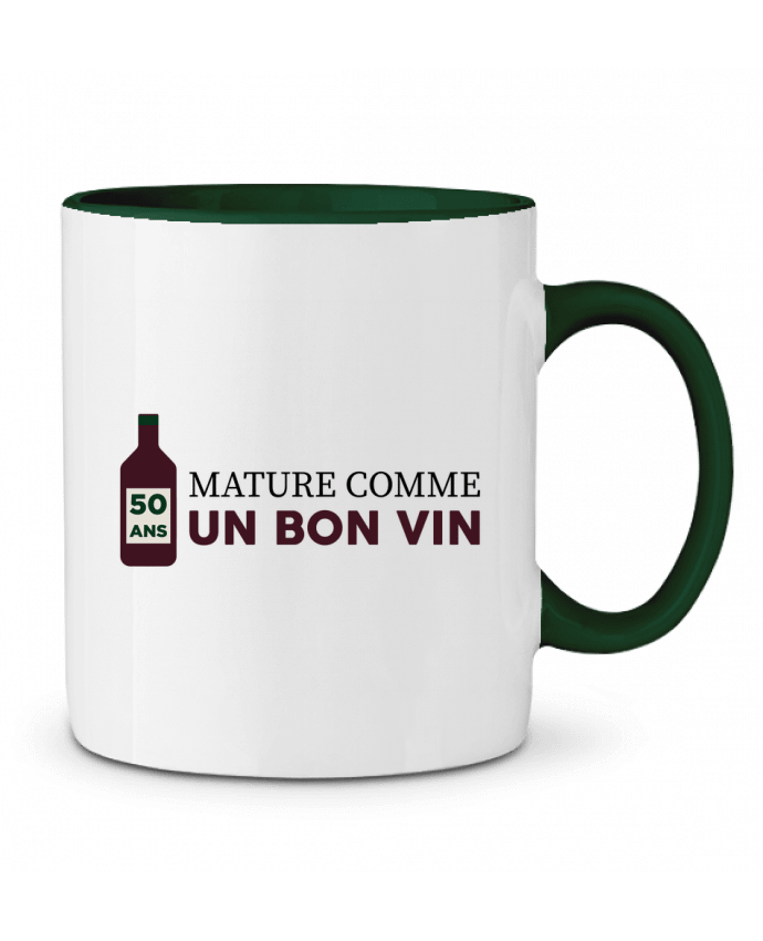 Mug bicolore 50 ans mature comme un bon vin - Anniversaire tunetoo