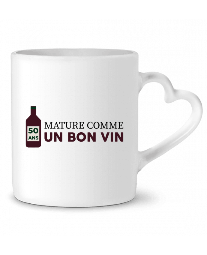 Mug coeur 50 ans mature comme un bon vin - Anniversaire par tunetoo