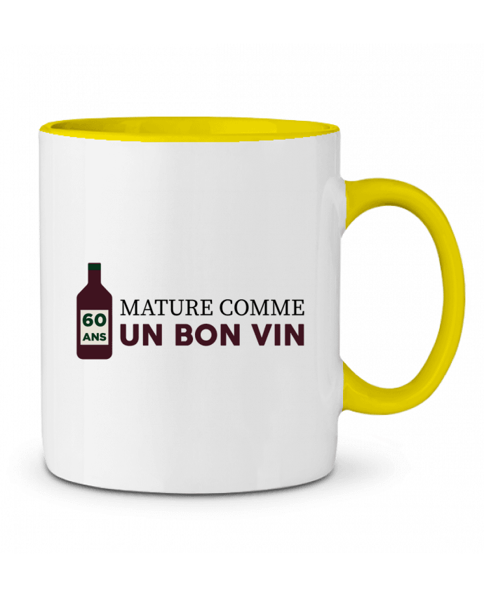 Mug bicolore 60 ans mature comme un bon vin - Anniversaire tunetoo