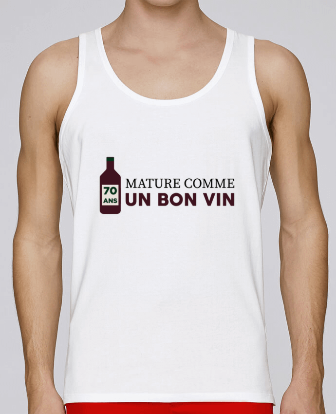 Débardeur homme 70 ans mature comme un bon vin - Anniversaire par tunetoo 100% coton bio