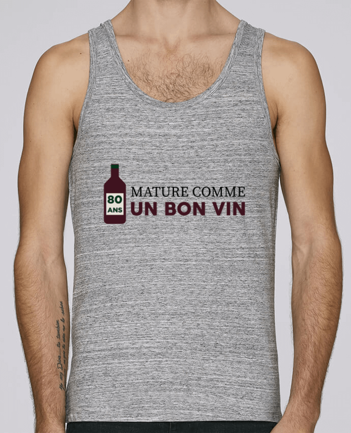 Débardeur homme 80 ans mature comme un bon vin - Anniversaire par tunetoo 100% coton bio