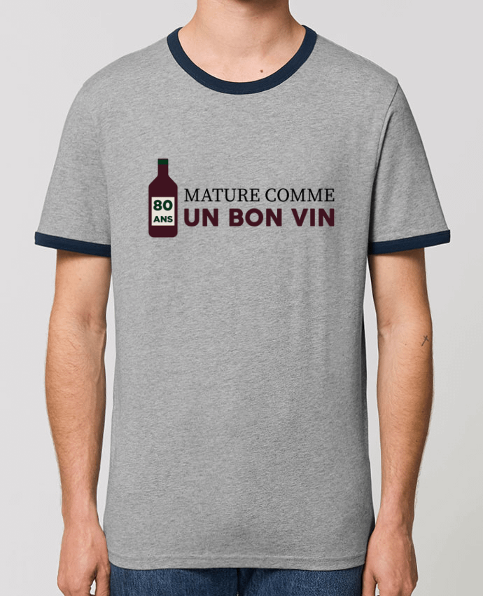 CAMISETA BORDES EN CONTRASTE UNISEX Stanley RINGER 80 ans mature comme un bon vin - Anniversaire por tunetoo