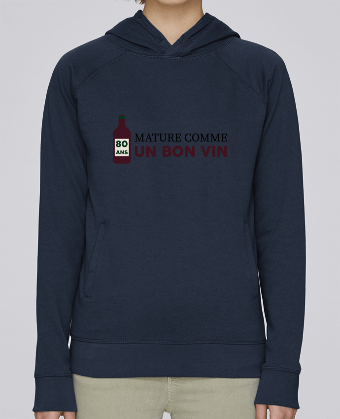 Hoodie Raglan sleeve welt pocket 80 ans mature comme un bon vin - Anniversaire by tunetoo