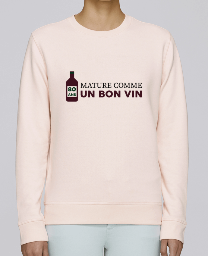 Unisex Sweatshirt Crewneck Medium Fit Rise 80 ans mature comme un bon vin - Anniversaire by tunetoo