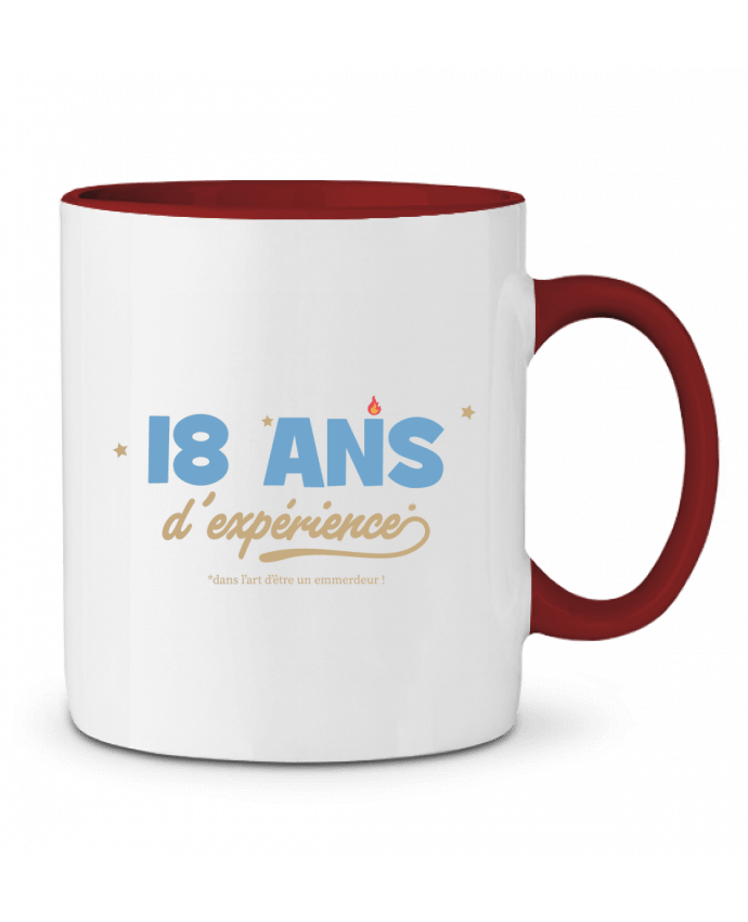 Mug bicolore 18 ans d'expérience - Anniversaire tunetoo