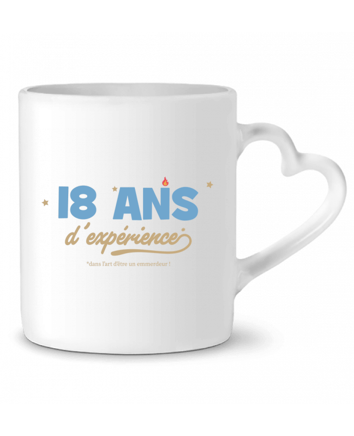 Mug coeur 18 ans d'expérience - Anniversaire par tunetoo